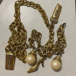 Moschino Y2K gold charm belt / necklace